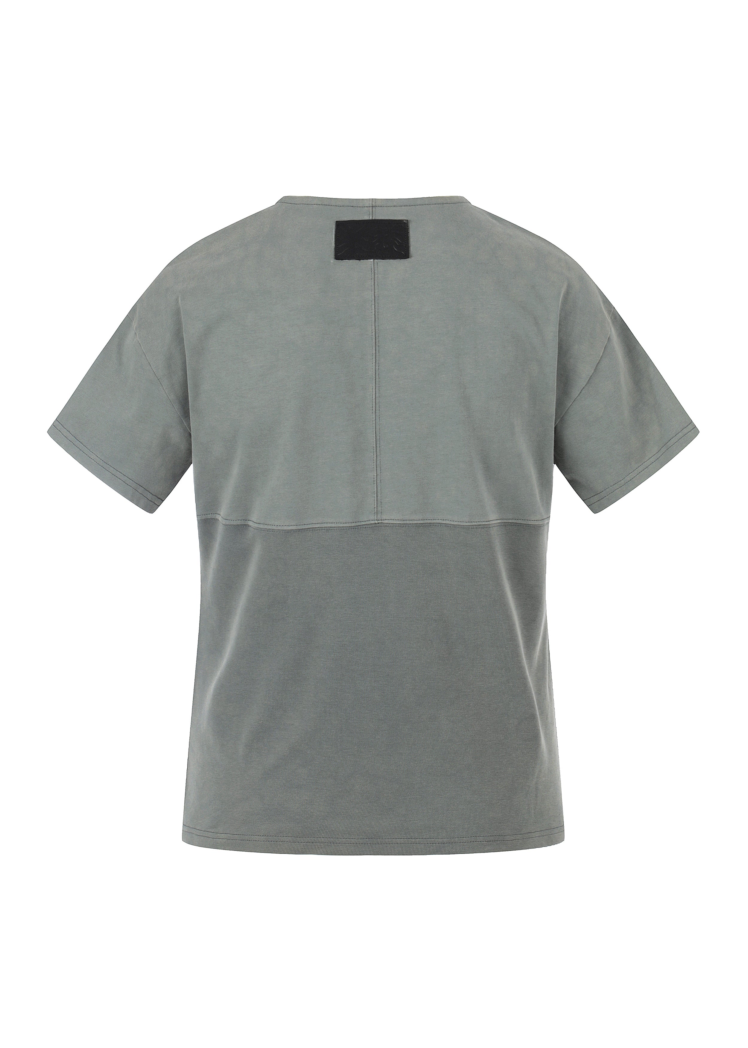 Flyerrer Vintage Court Raglan Print Button Rib Cropped Tee FR337