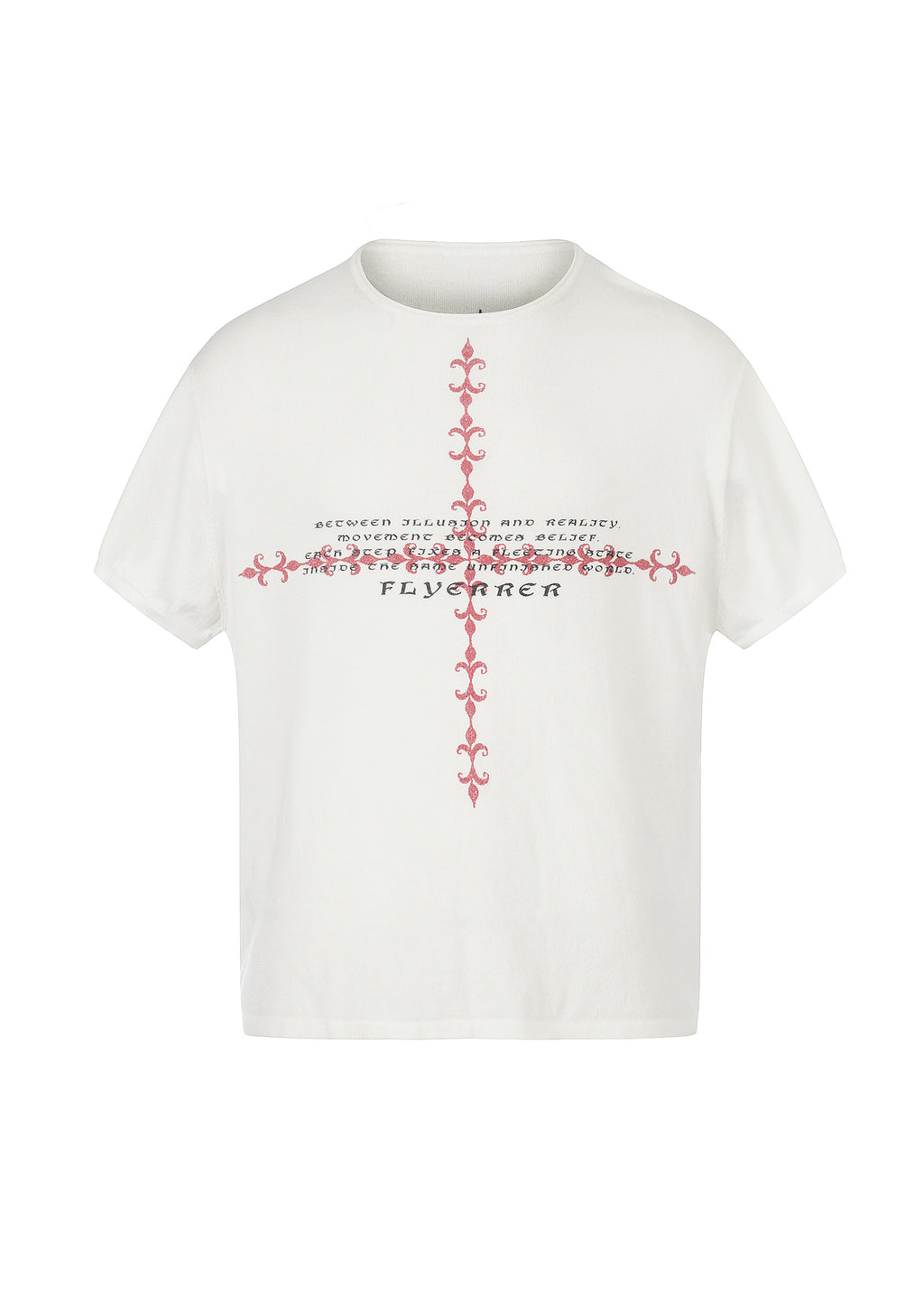 Flyerrer Retro Iris Crest Knit Short Sleeve T-Shirt, Loose Court Style Top FR336