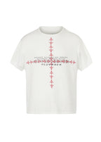 Flyerrer Retro Iris Crest Knit Short Sleeve T-Shirt, Loose Court Style Top FR336