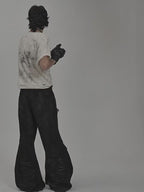 Flyerrer 25ss washed denim curved knife pants FR256
